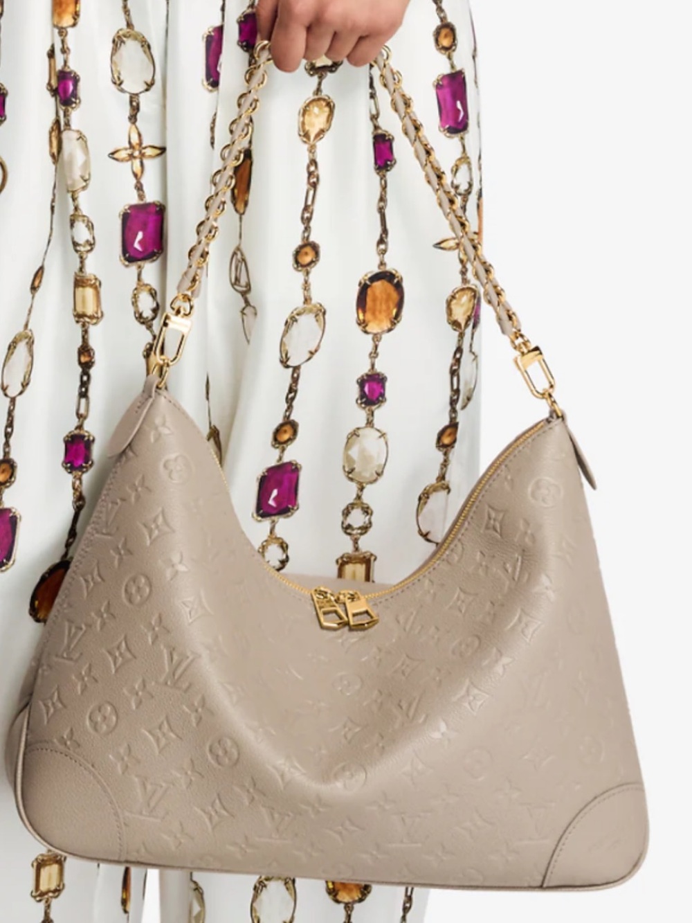 BRAND NEW LOUIS VUITTON BOULOGNE GM turtle dove,  never used or carried.